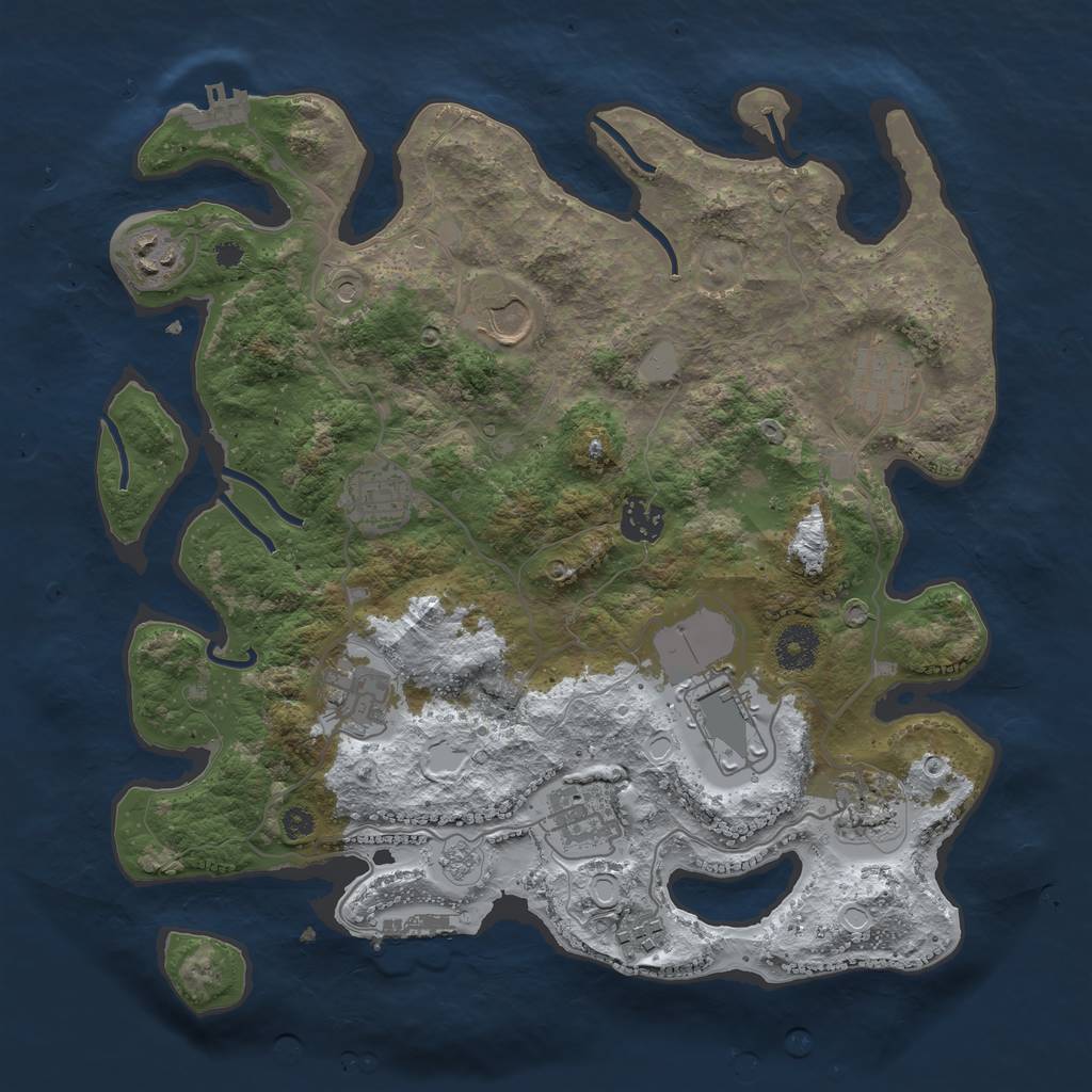 Rust Map: Procedural Map, Size: 3560, Seed: 2217300, 19 Monuments