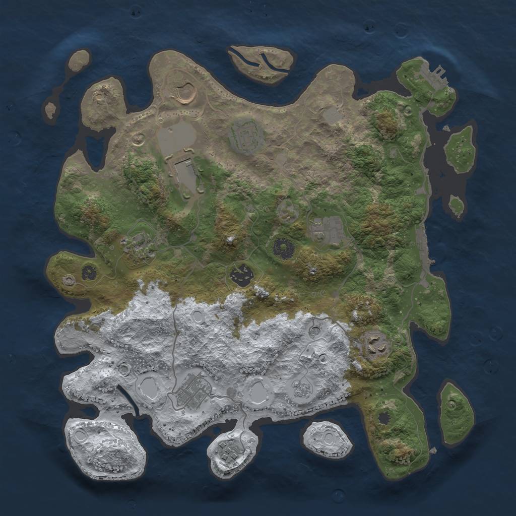 Rust Map: Procedural Map, Size: 3560, Seed: 1062068, 18 Monuments