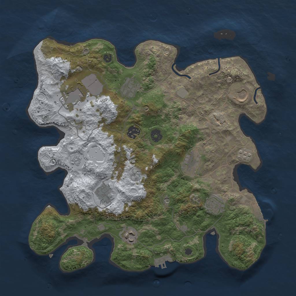 Rust Map: Procedural Map, Size: 3560, Seed: 3945329, 18 Monuments