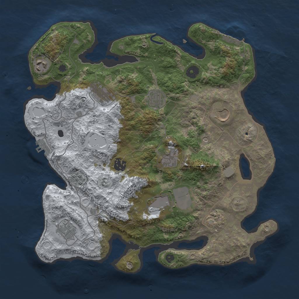 Rust Map: Procedural Map, Size: 3560, Seed: 1383615, 19 Monuments