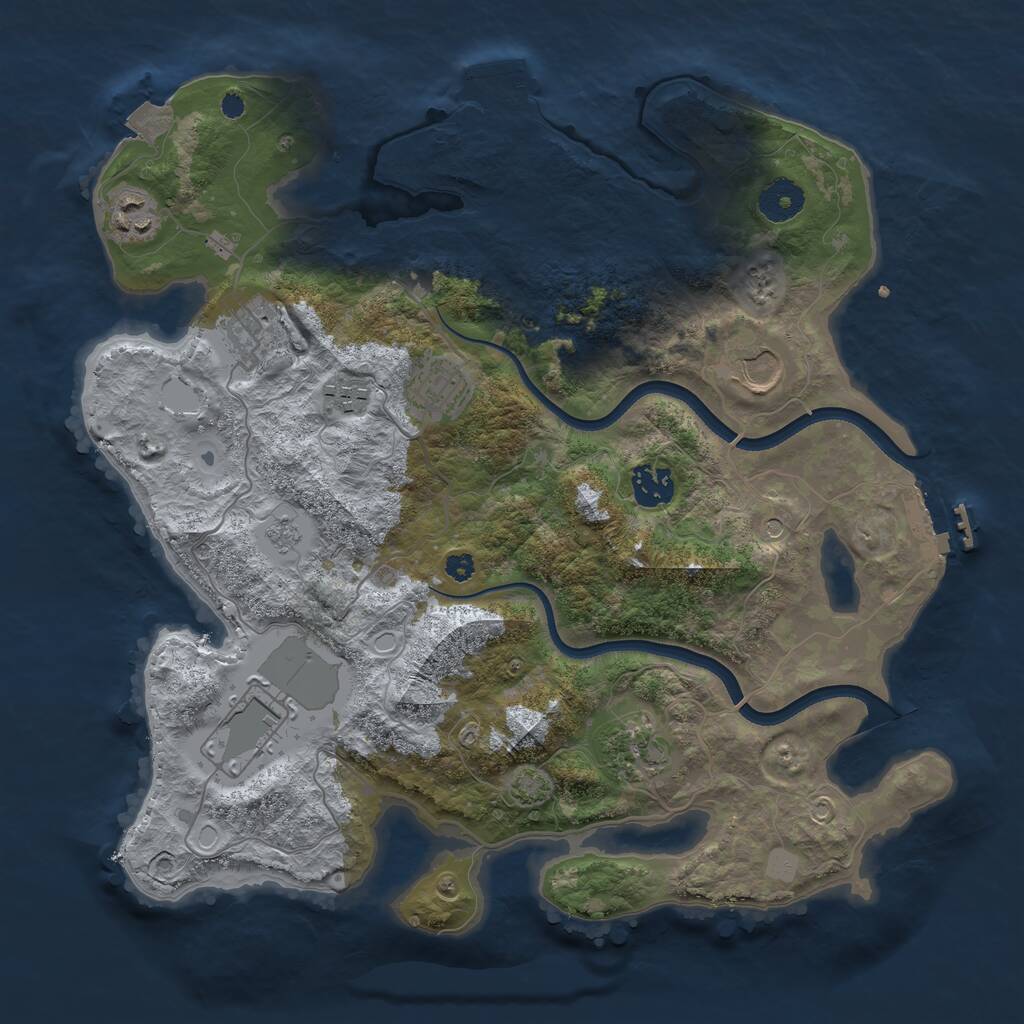 Rust Map: Procedural Map, Size: 3560, Seed: 1383615, 14 Monuments