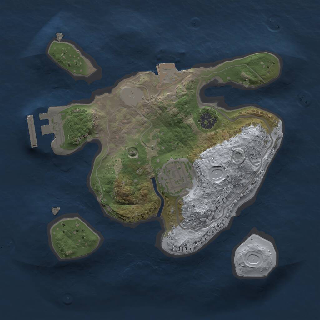 Rust Map: Procedural Map, Size: 2000, Seed: 344, 3 Monuments