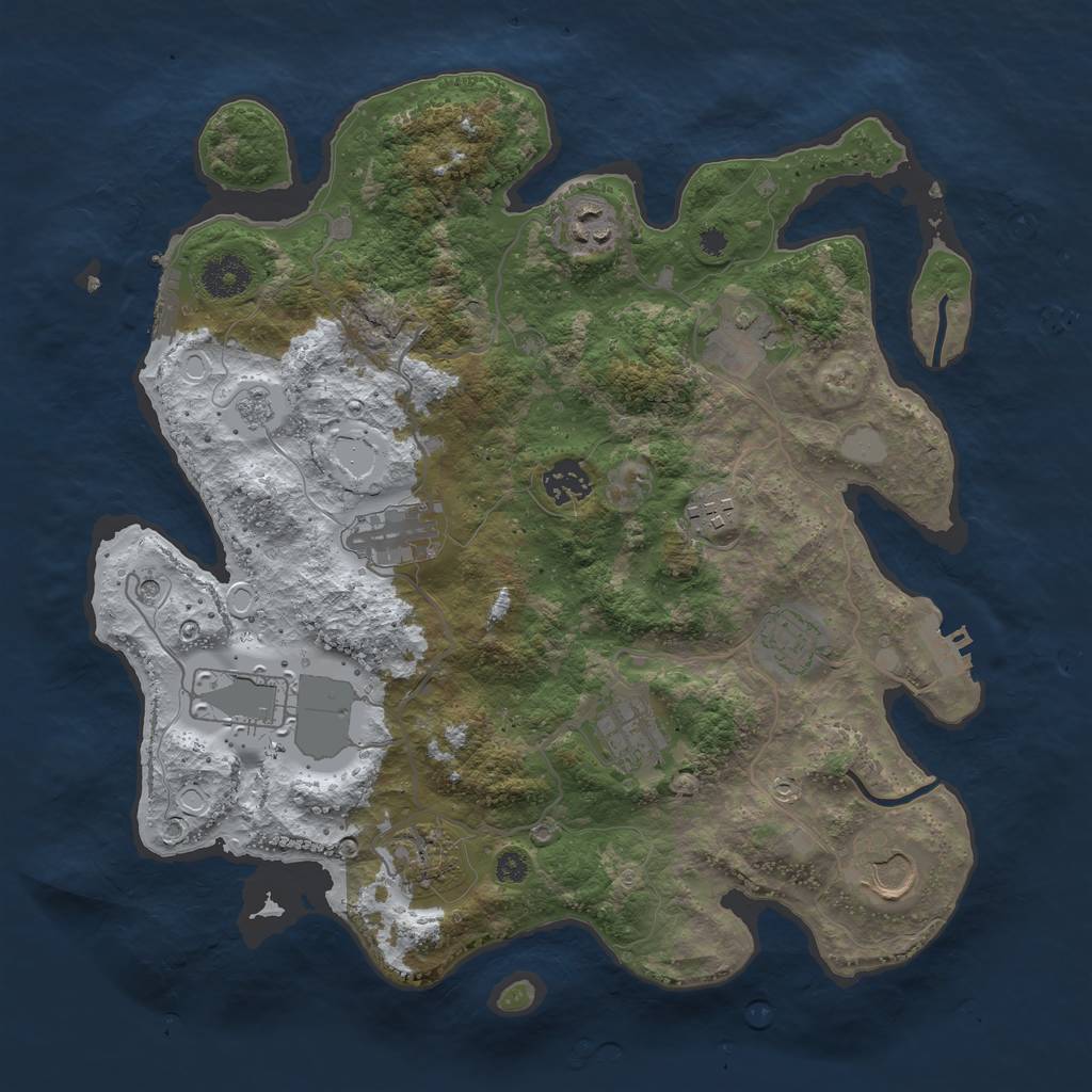 Rust Map: Procedural Map, Size: 3560, Seed: 1725142, 19 Monuments