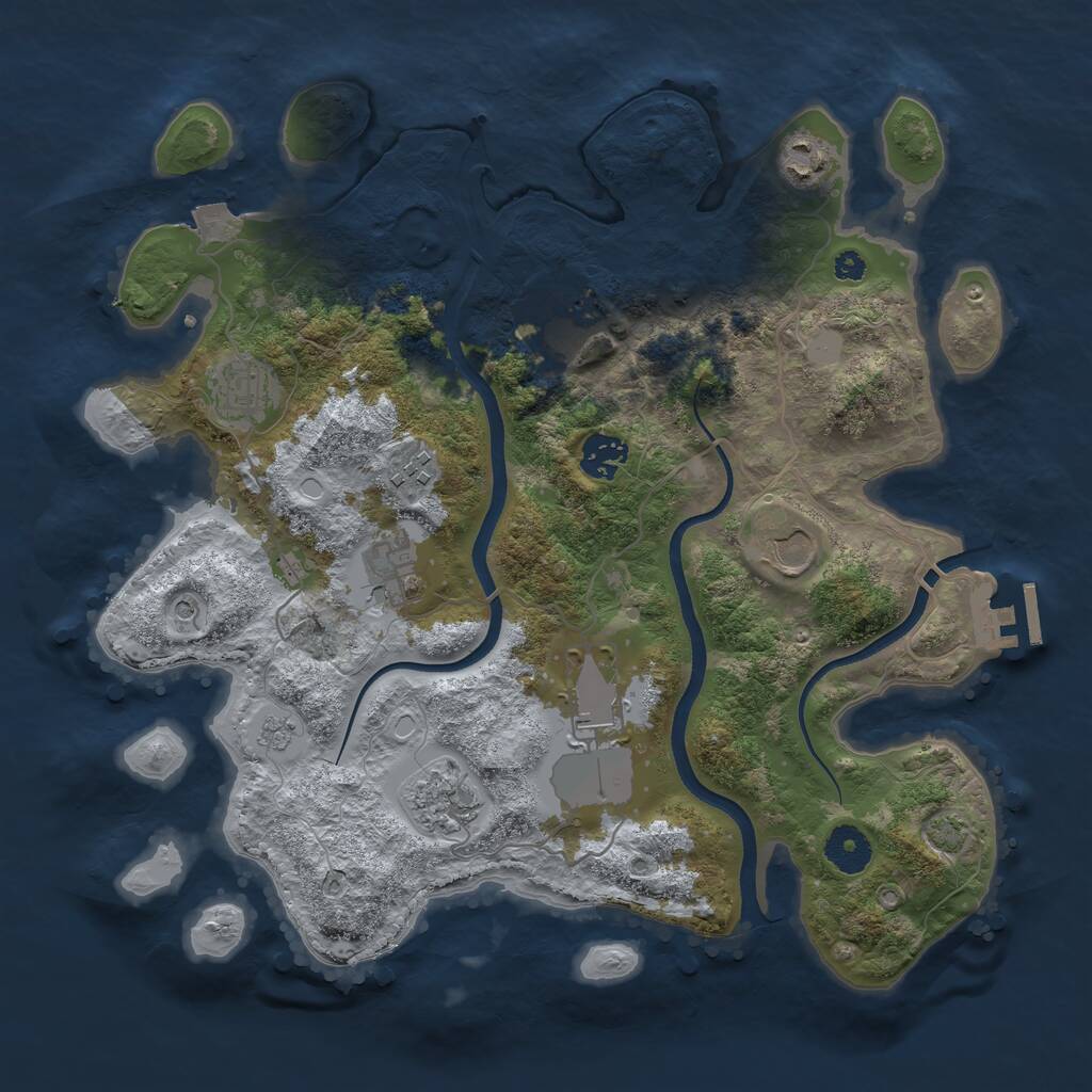 Rust Map: Procedural Map, Size: 3560, Seed: 4019101, 14 Monuments