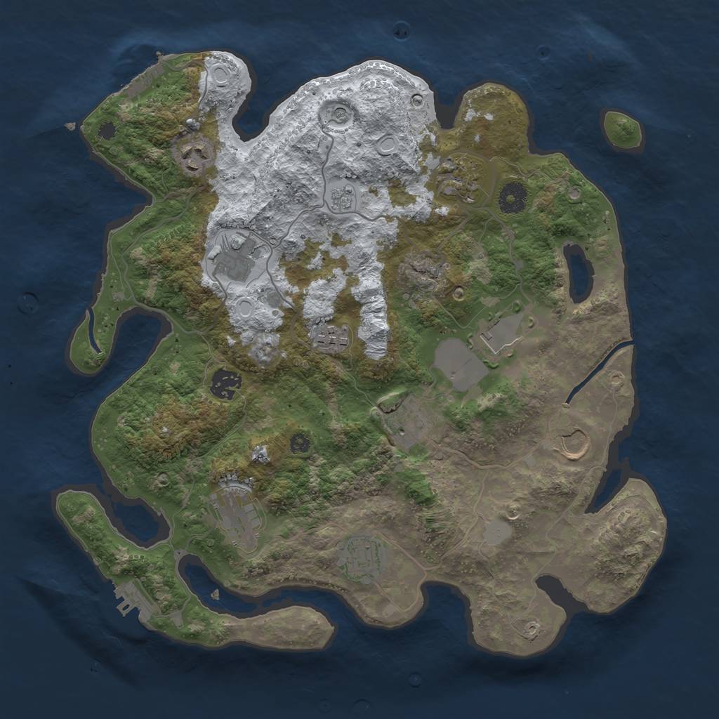 Rust Map: Procedural Map, Size: 3560, Seed: 1156075, 19 Monuments