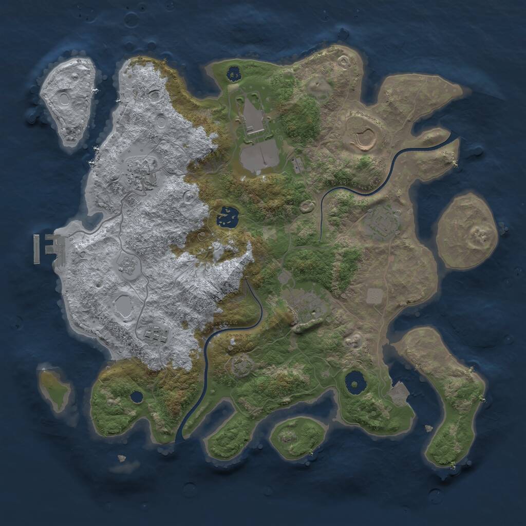 Rust Map: Procedural Map, Size: 3560, Seed: 830304, 11 Monuments