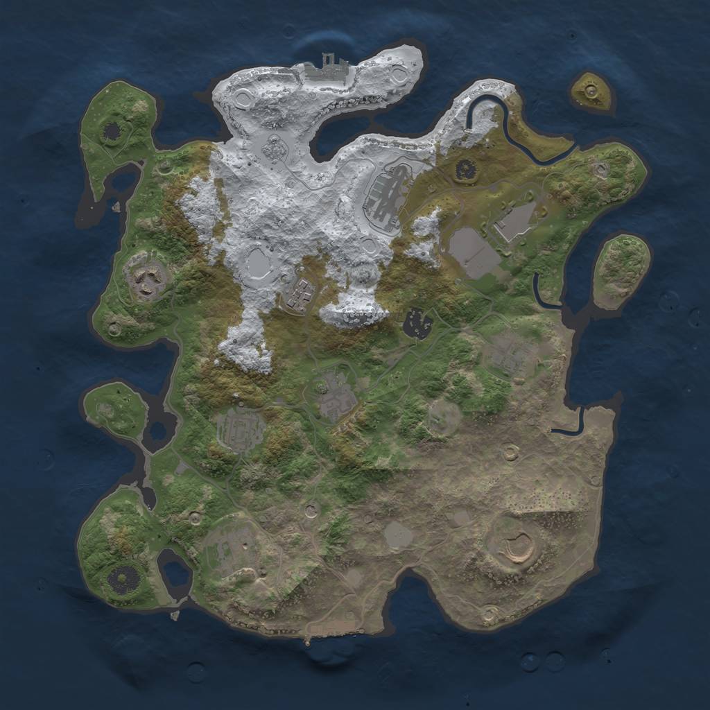 Rust Map: Procedural Map, Size: 3560, Seed: 3821990, 19 Monuments