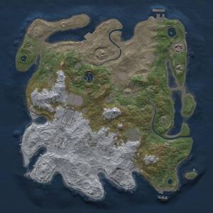 Thumbnail Rust Map: Procedural Map, Size: 3500, Seed: 3798415, 13 Monuments