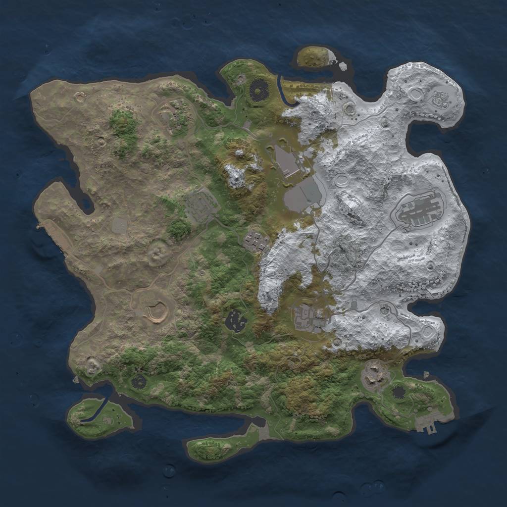 Rust Map: Procedural Map, Size: 3560, Seed: 1138449, 18 Monuments