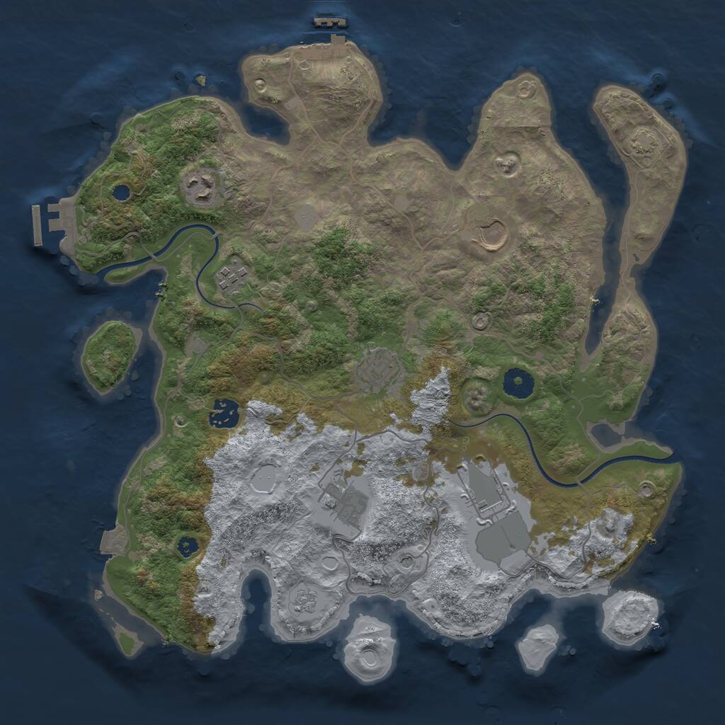 Rust Map: Procedural Map, Size: 3560, Seed: 4210155, 13 Monuments