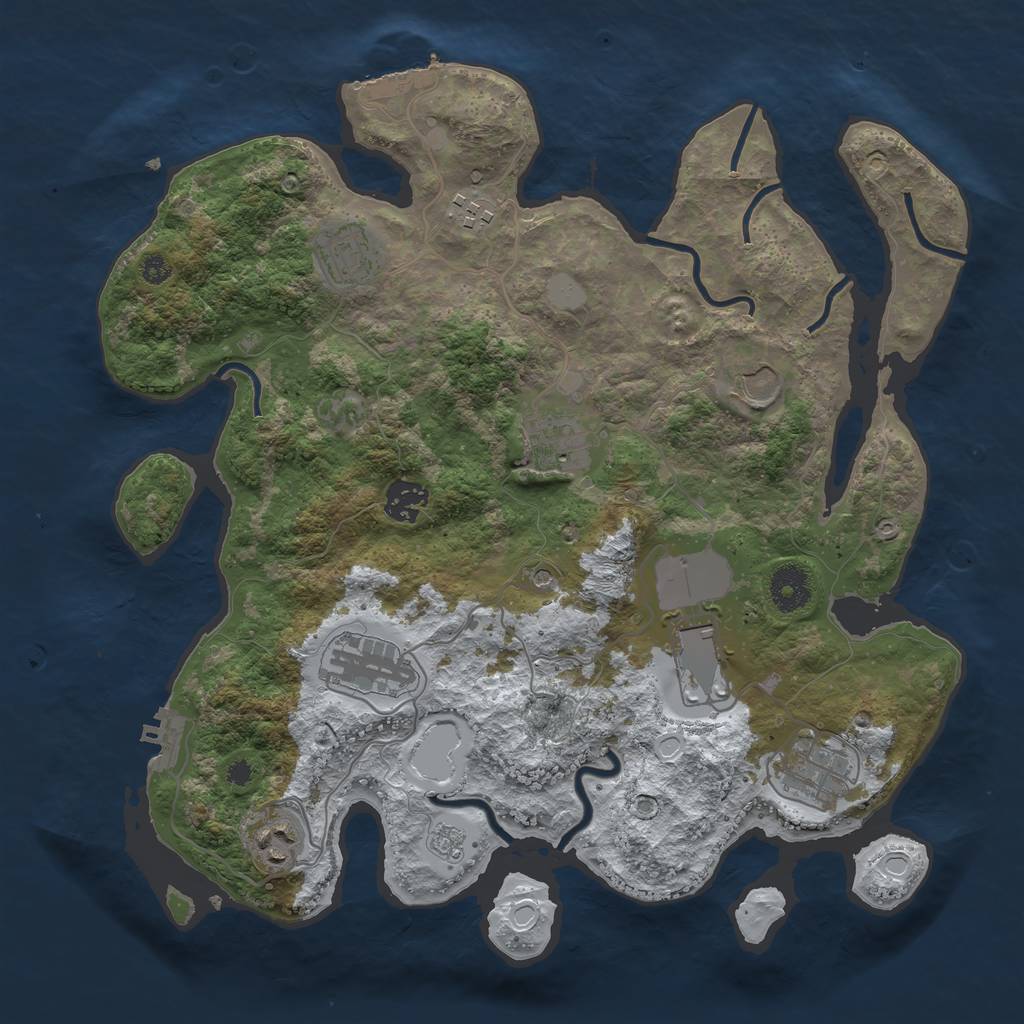 Rust Map: Procedural Map, Size: 3560, Seed: 4210155, 18 Monuments