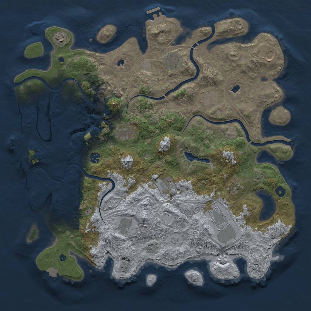 Rust Map: Procedural Map, Size: 4500, Seed: 719482653, 17 Monuments