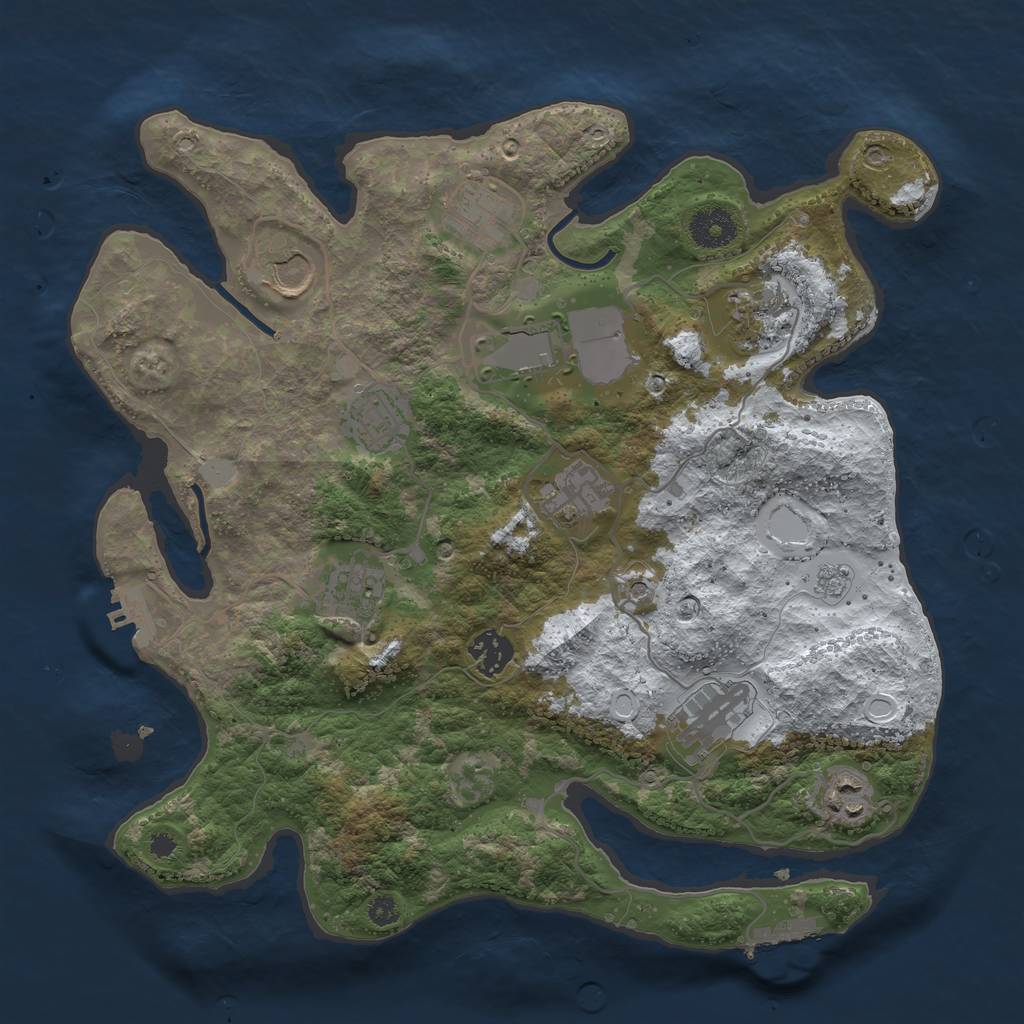 Rust Map: Procedural Map, Size: 3500, Seed: 50137, 19 Monuments