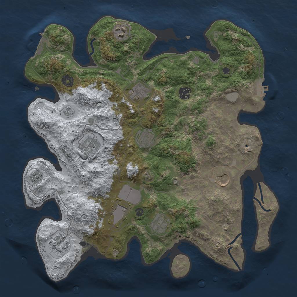 Rust Map: Procedural Map, Size: 3560, Seed: 510774, 19 Monuments