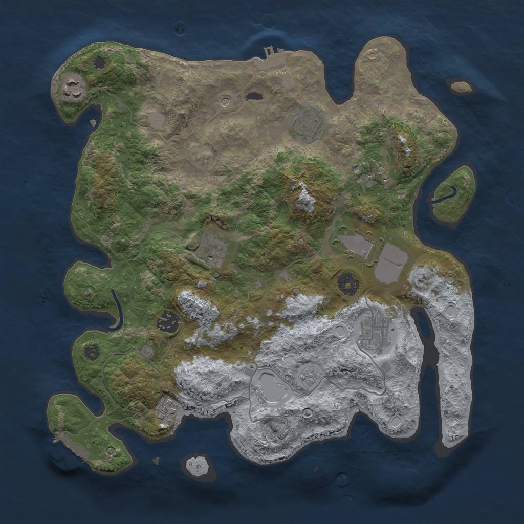 Rust Map: Procedural Map, Size: 3560, Seed: 1024539, 15 Monuments
