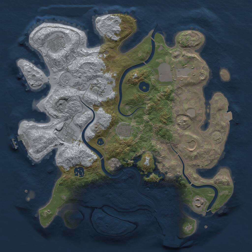 Rust Map: Procedural Map, Size: 3560, Seed: 2097433, 15 Monuments