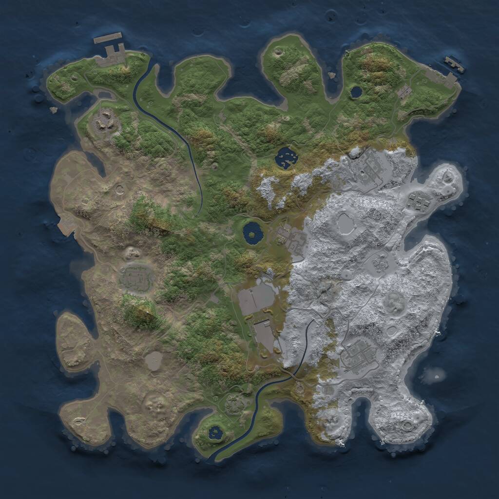 Rust Map: Procedural Map, Size: 3560, Seed: 6217492, 14 Monuments