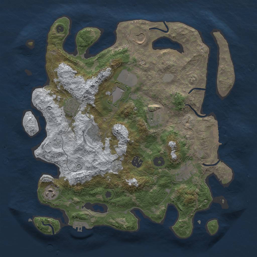 Rust Map: Procedural Map, Size: 3560, Seed: 5149319, 17 Monuments