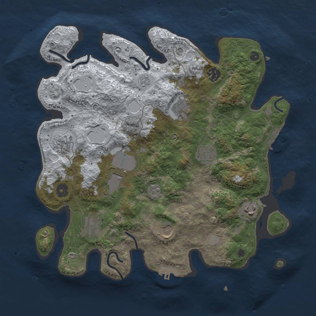 Rust Map: Procedural Map, Size: 3560, Seed: 4885527, 18 Monuments