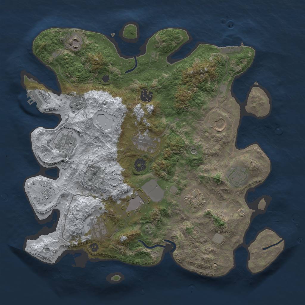 Rust Map: Procedural Map, Size: 3560, Seed: 5462599, 19 Monuments
