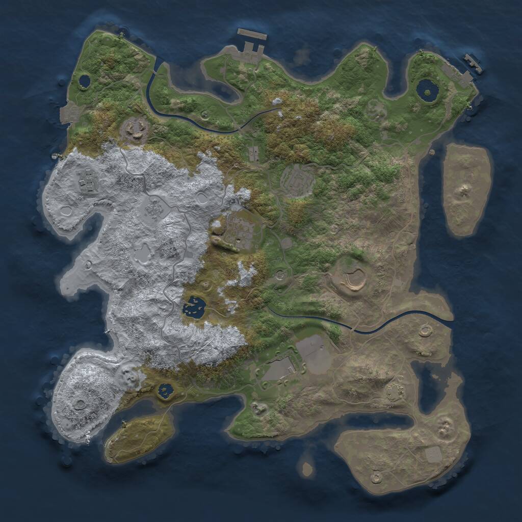 Rust Map: Procedural Map, Size: 3560, Seed: 1380467, 13 Monuments