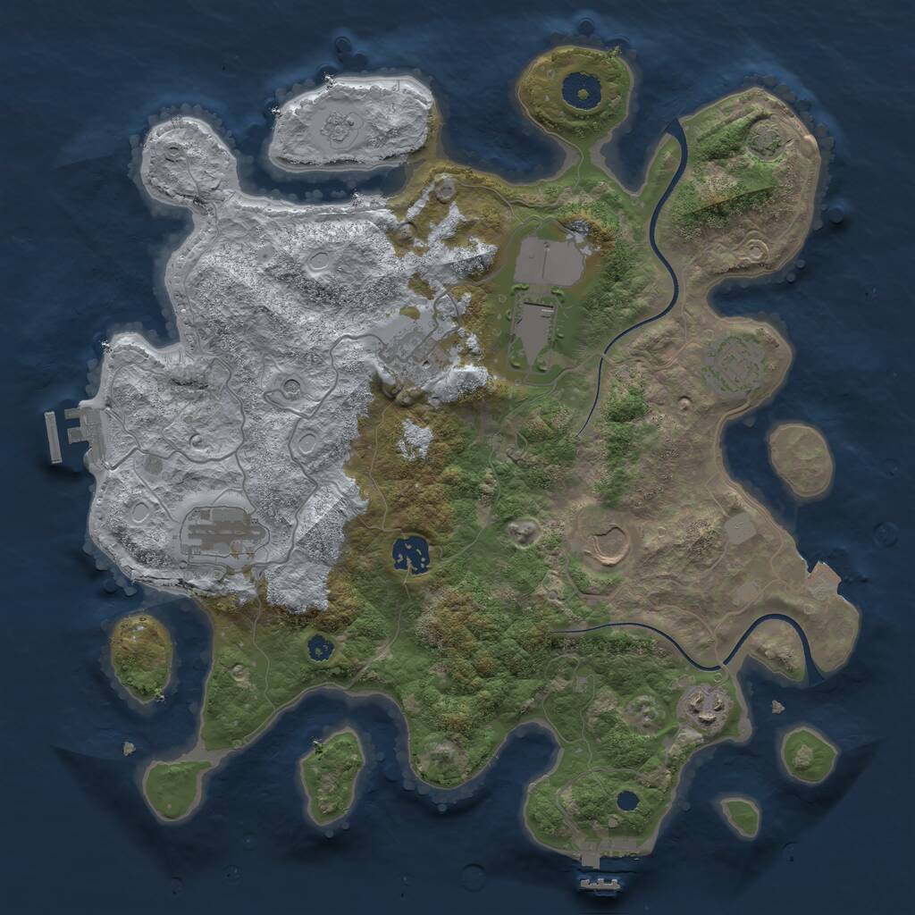 Rust Map: Procedural Map, Size: 3560, Seed: 137063, 13 Monuments