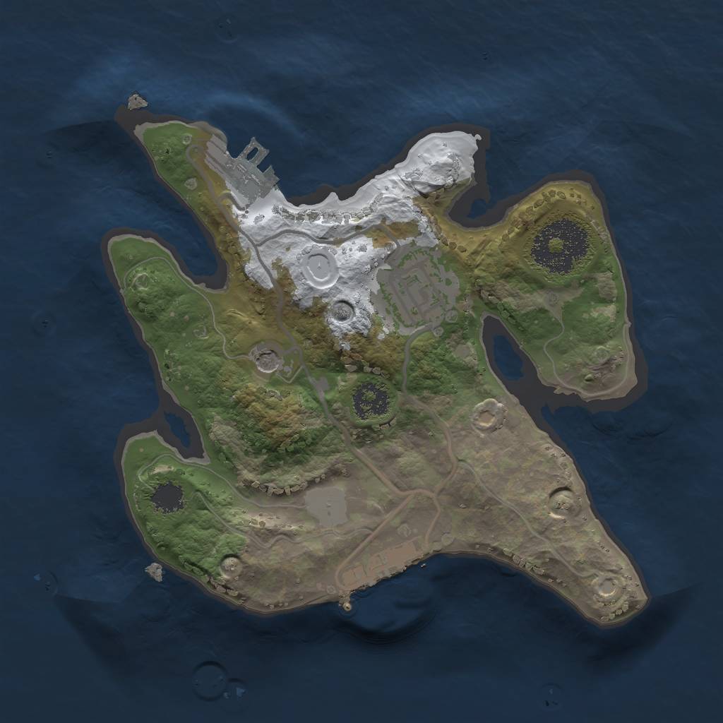 Rust Map: Procedural Map, Size: 2000, Seed: 325786491, 9 Monuments