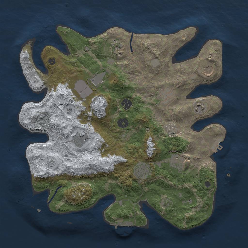 Rust Map: Procedural Map, Size: 3560, Seed: 2612457, 19 Monuments