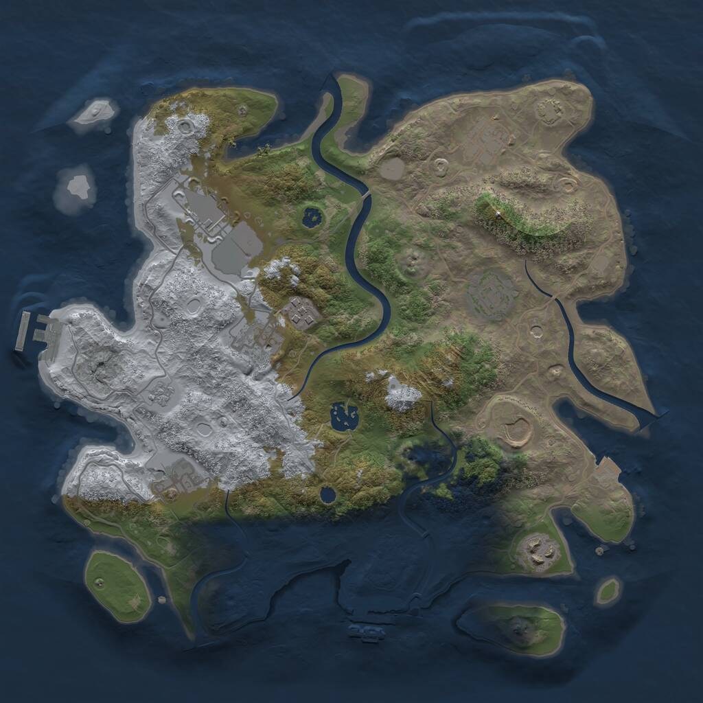 Rust Map: Procedural Map, Size: 3550, Seed: 199049, 15 Monuments