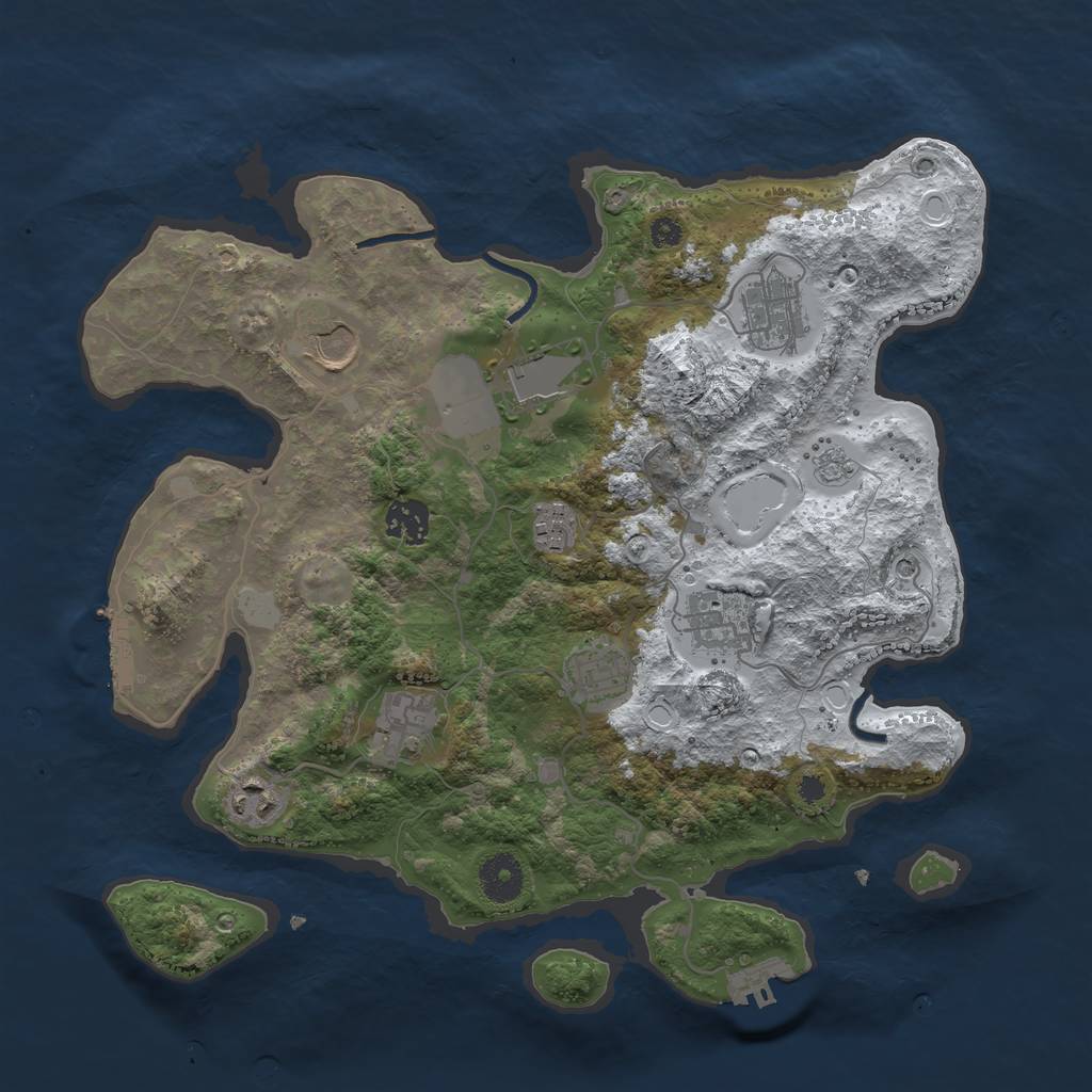 Rust Map: Procedural Map, Size: 3560, Seed: 2020111, 18 Monuments