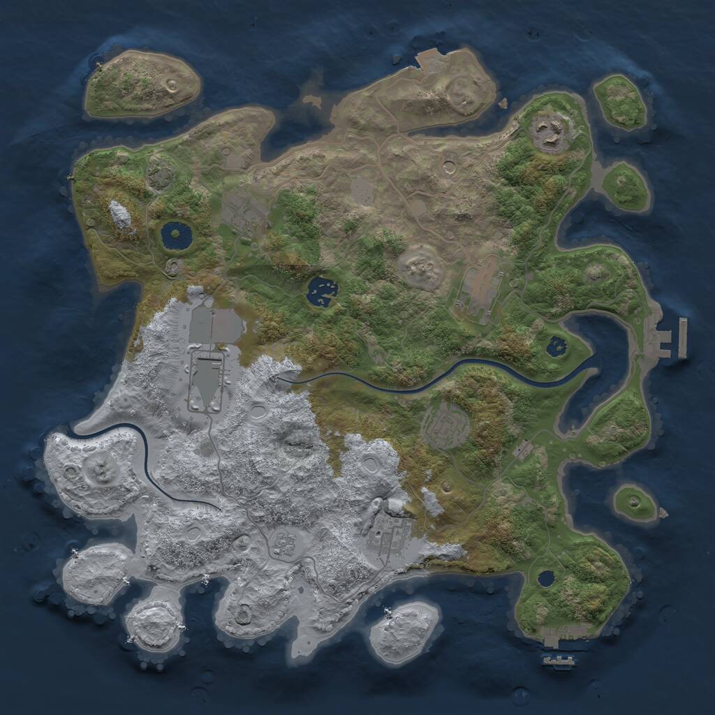 Rust Map: Procedural Map, Size: 3560, Seed: 4901710, 13 Monuments