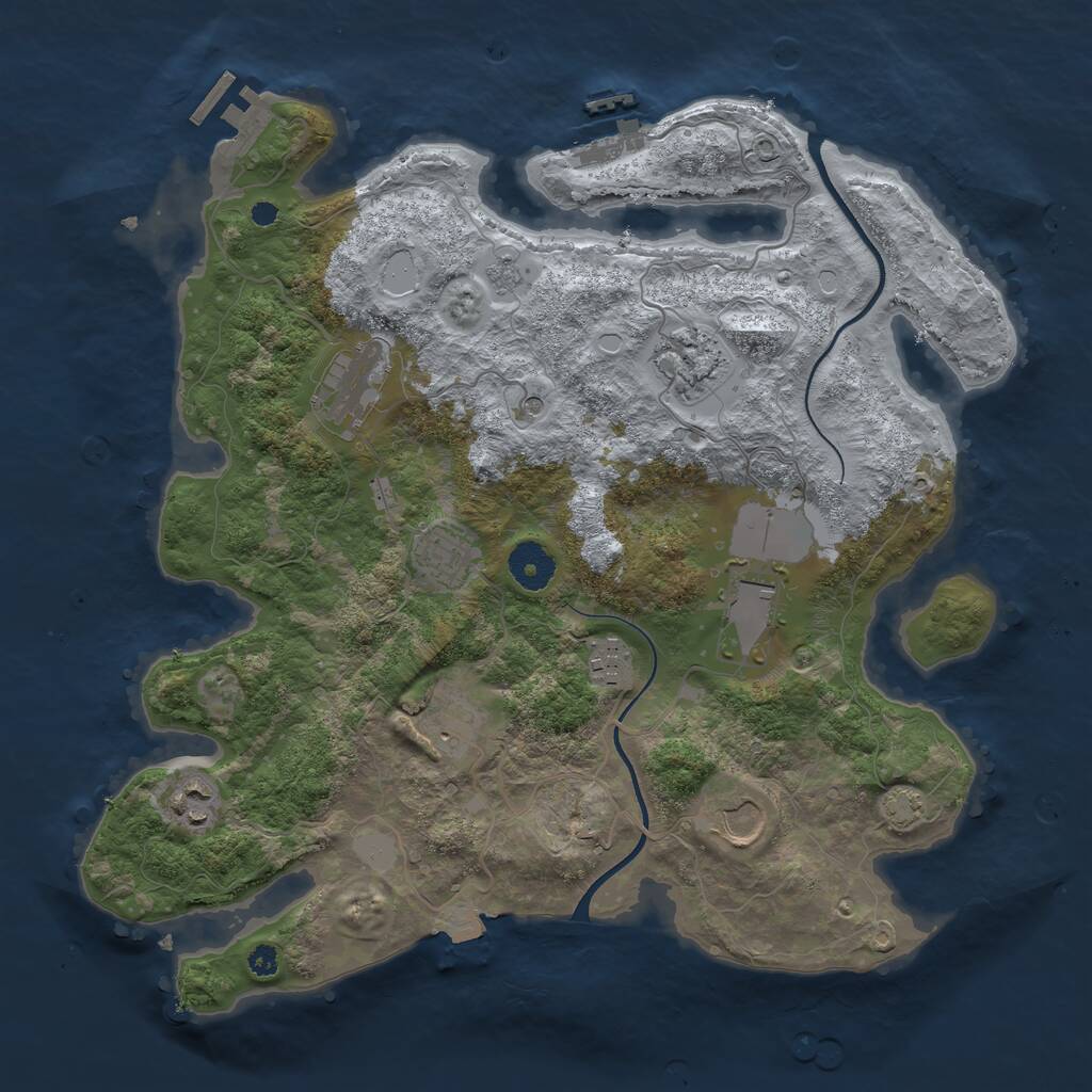 Rust Map: Procedural Map, Size: 3560, Seed: 1003679, 14 Monuments