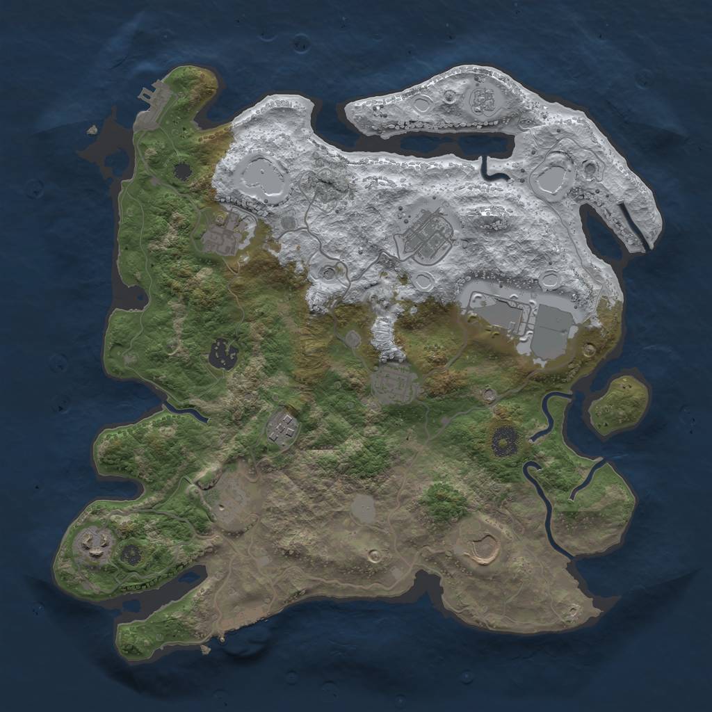 Rust Map: Procedural Map, Size: 3560, Seed: 1003679, 18 Monuments