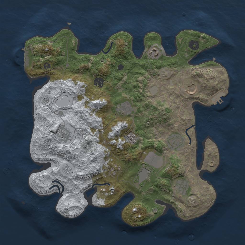 Rust Map: Procedural Map, Size: 3560, Seed: 2539510, 19 Monuments
