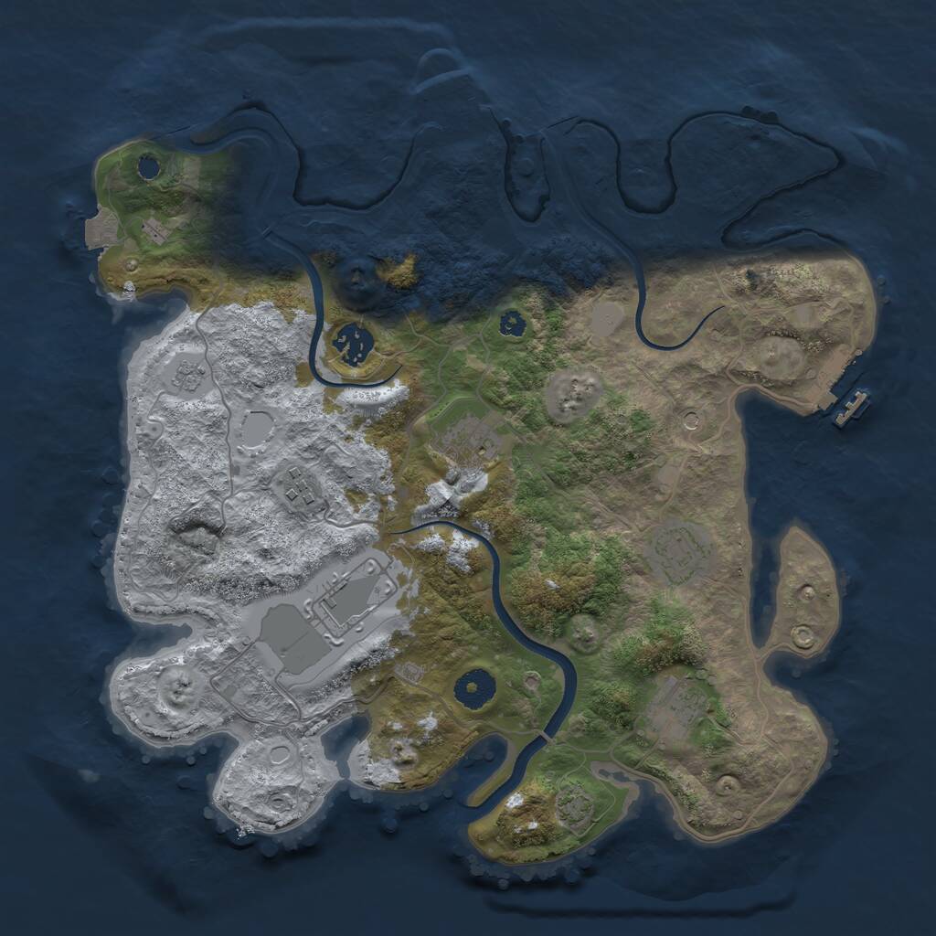Rust Map: Procedural Map, Size: 3560, Seed: 2539510, 12 Monuments