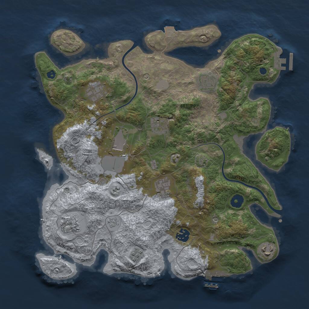 Rust Map: Procedural Map, Size: 3550, Seed: 452386, 15 Monuments