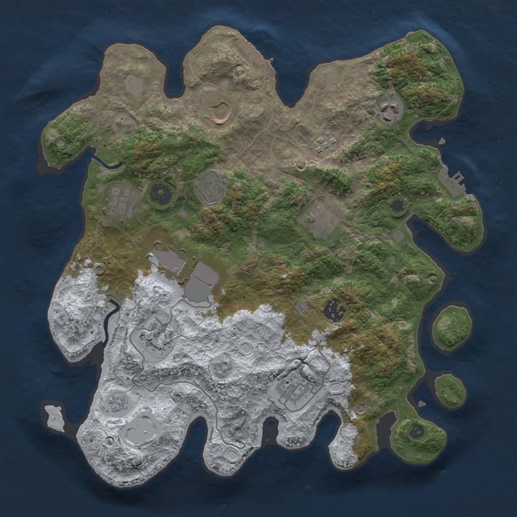 Rust Map: Procedural Map, Size: 3560, Seed: 1311064, 19 Monuments