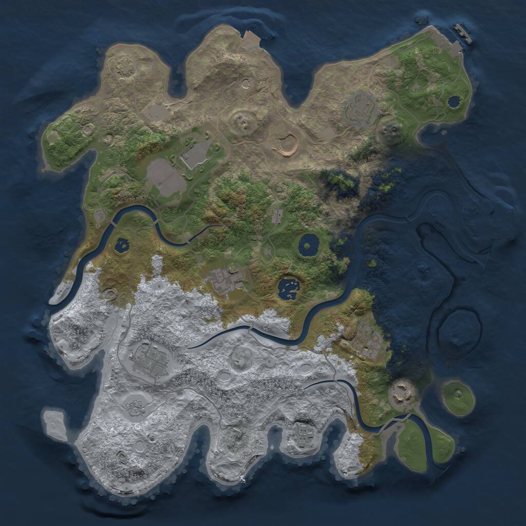 Rust Map: Procedural Map, Size: 3560, Seed: 1311064, 15 Monuments