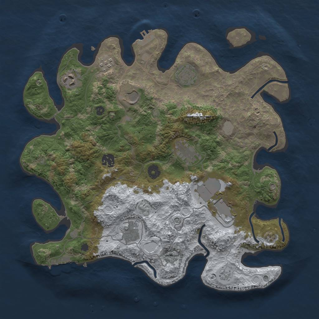 Rust Map: Procedural Map, Size: 3560, Seed: 3818751, 17 Monuments
