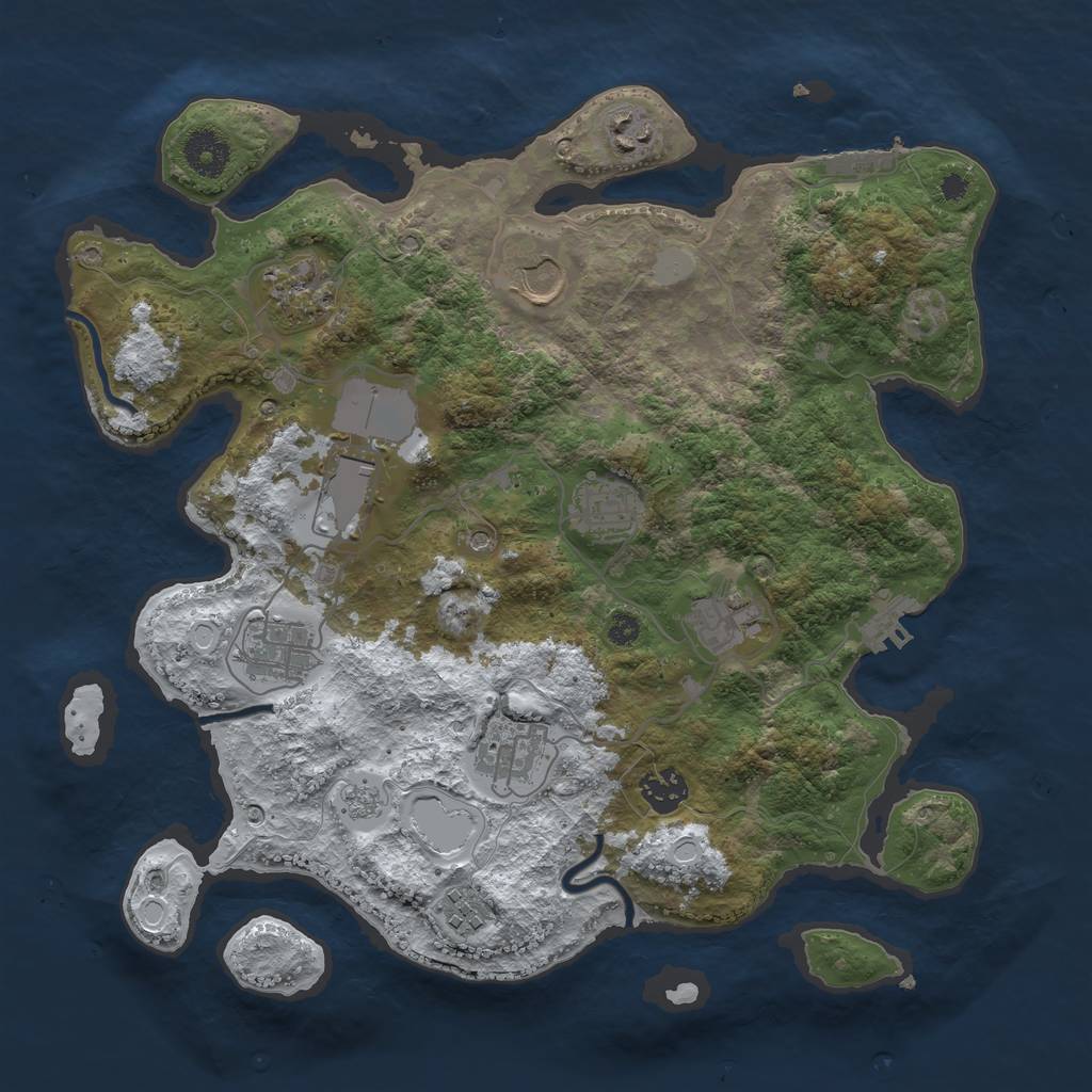 Rust Map: Procedural Map, Size: 3560, Seed: 602021, 19 Monuments