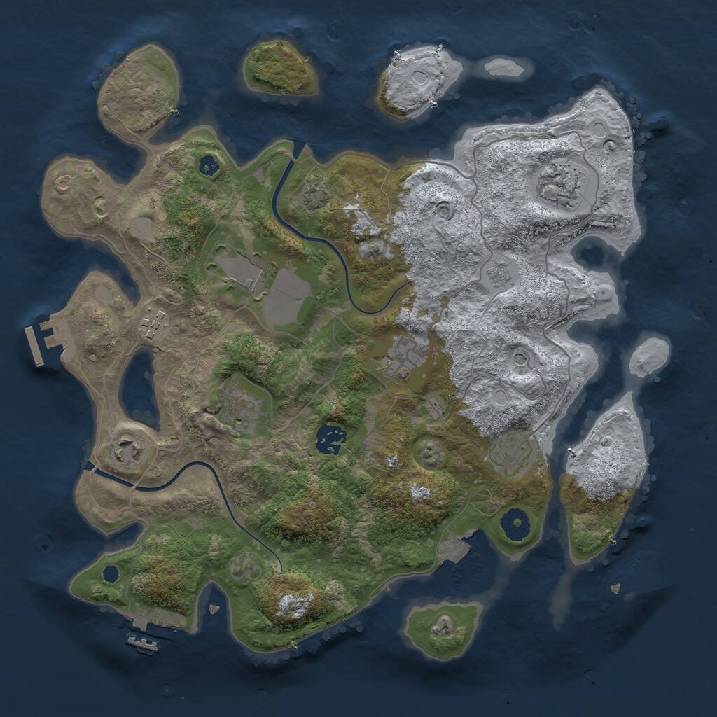Rust Map: Procedural Map, Size: 3560, Seed: 3894096, 14 Monuments