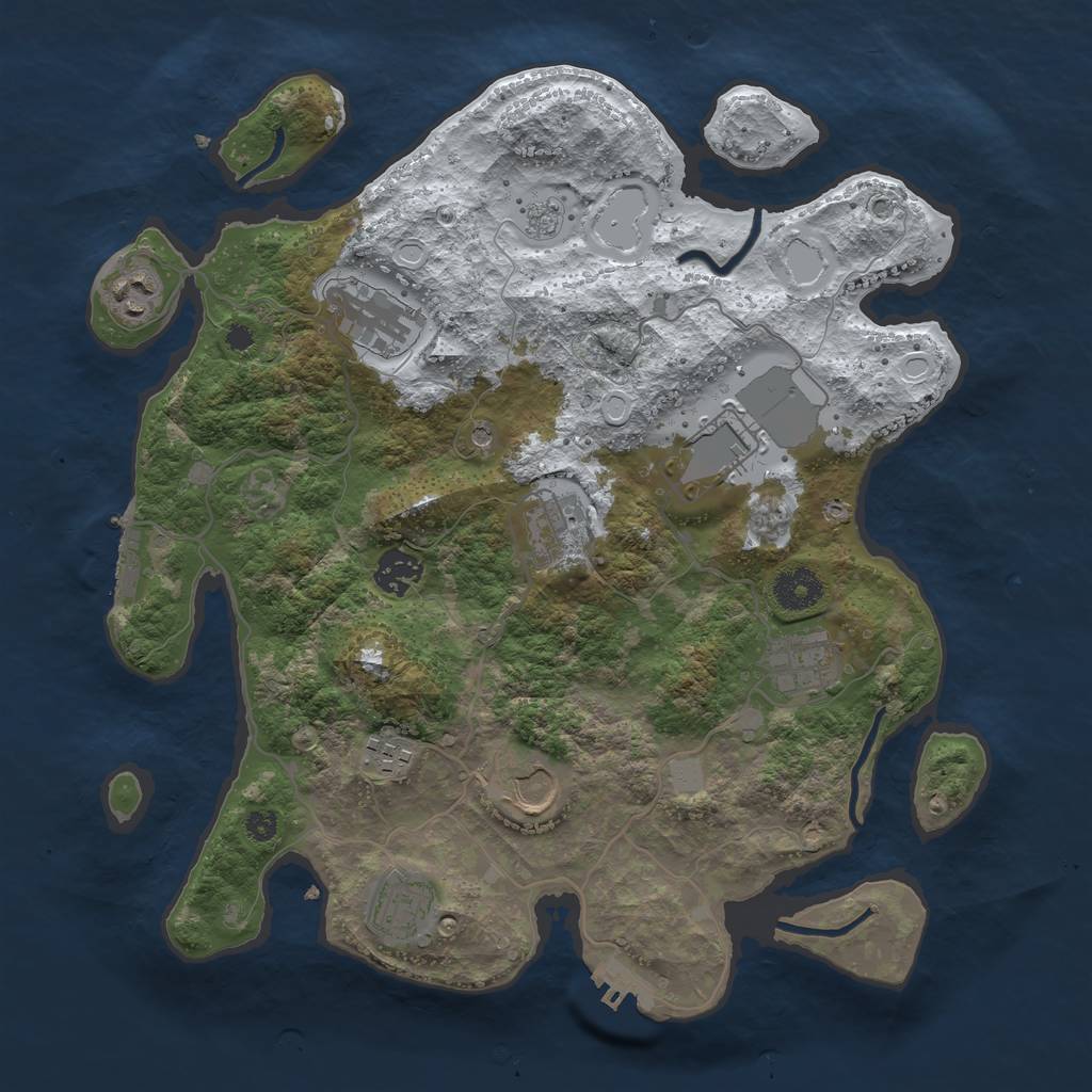 Rust Map: Procedural Map, Size: 3560, Seed: 943596, 18 Monuments