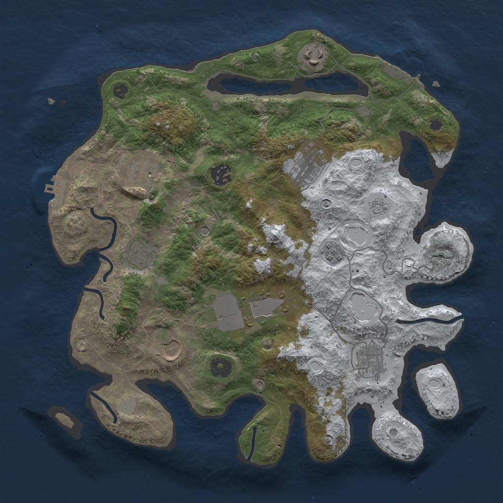 Rust Map: Procedural Map, Size: 3560, Seed: 5098133, 18 Monuments