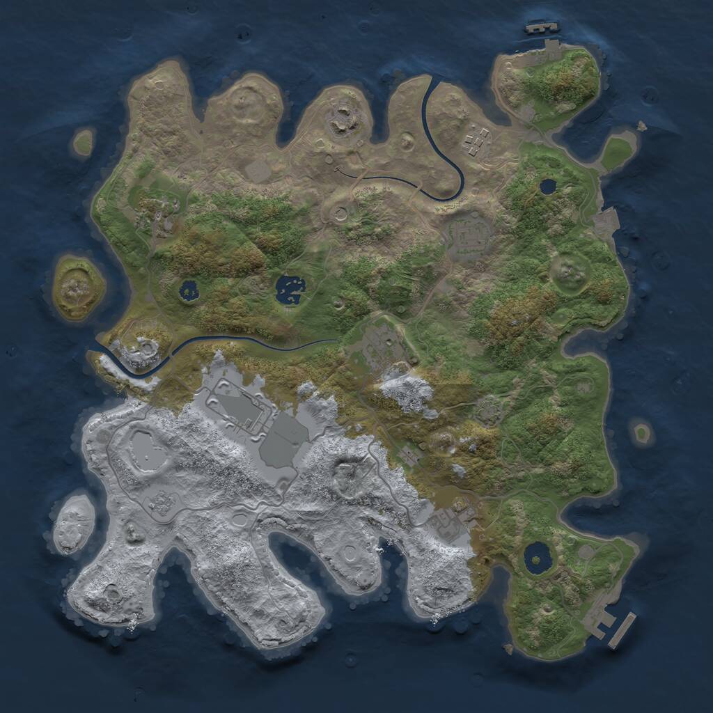 Rust Map: Procedural Map, Size: 3560, Seed: 3524466, 14 Monuments