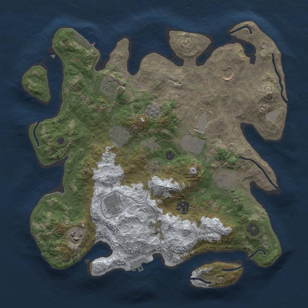 Rust Map: Procedural Map, Size: 3560, Seed: 2943431, 17 Monuments