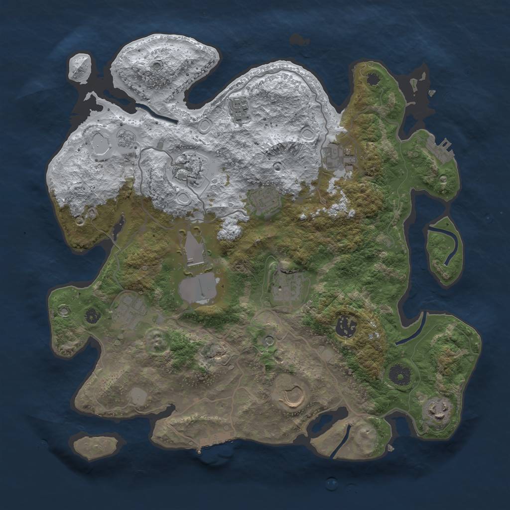 Rust Map: Procedural Map, Size: 3560, Seed: 4876187, 19 Monuments