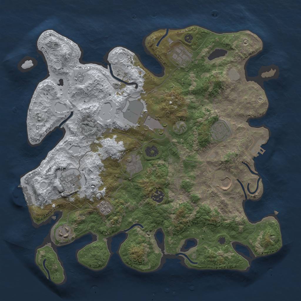 Rust Map: Procedural Map, Size: 3560, Seed: 247629, 17 Monuments
