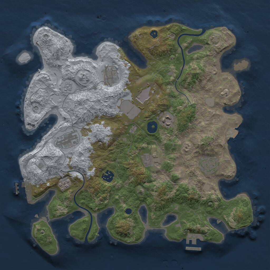 Rust Map: Procedural Map, Size: 3560, Seed: 247629, 14 Monuments