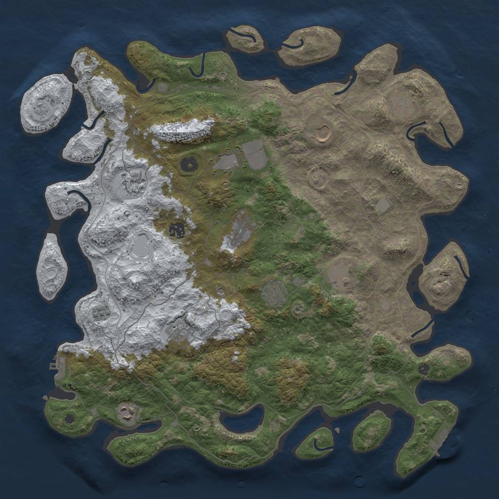 Rust Map: Procedural Map, Size: 4500, Seed: 20971660, 20 Monuments