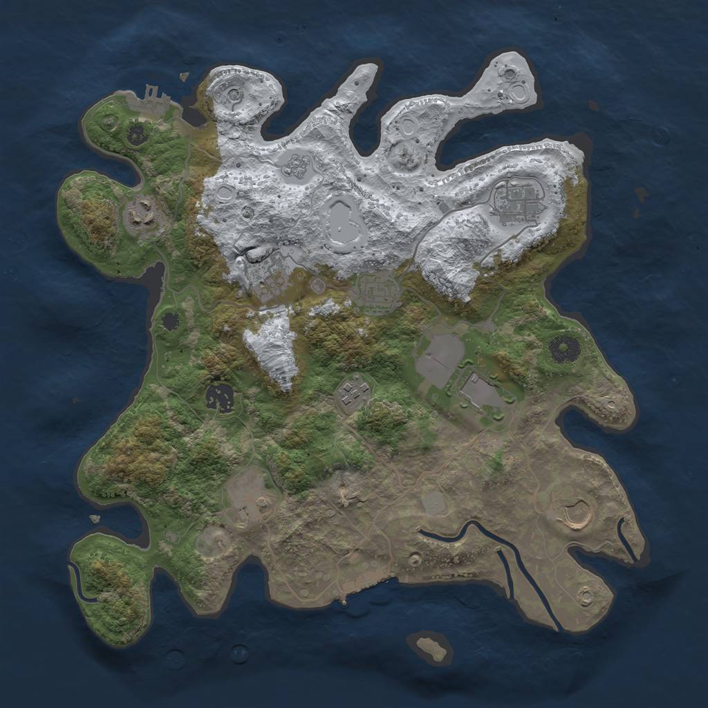 Rust Map: Procedural Map, Size: 3560, Seed: 5680633, 18 Monuments